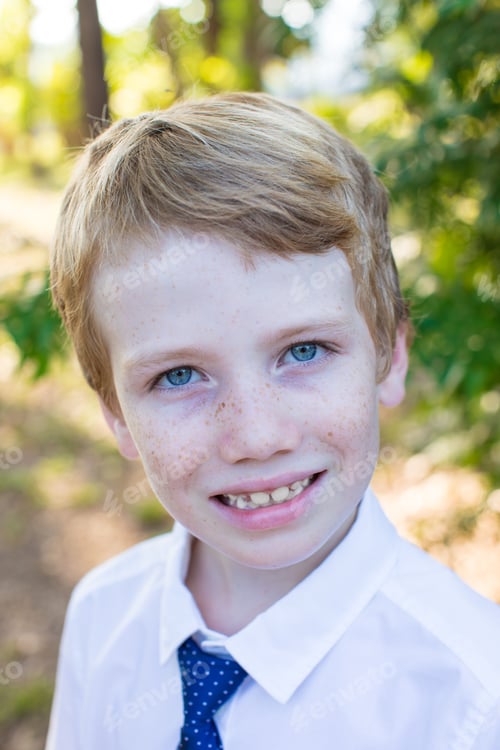 Preview: Young Student In His School Uniform.