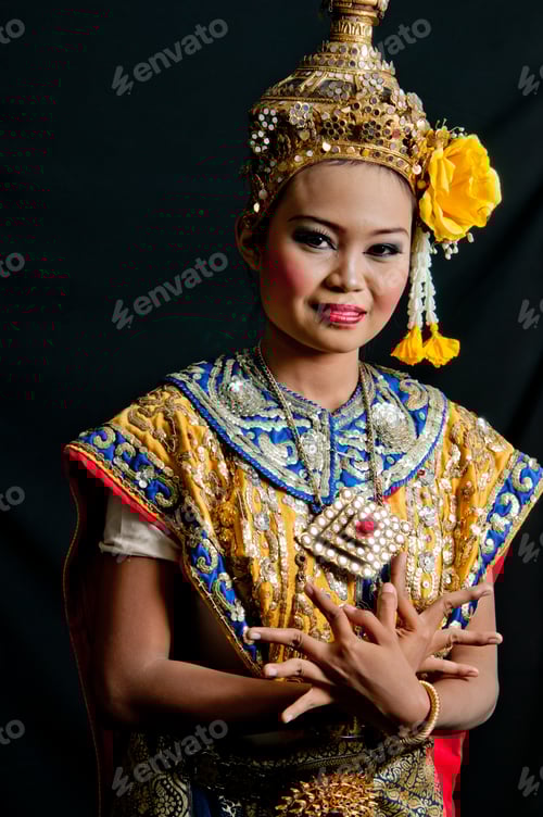 Preview: Thailand Dancing Art “Khon” That High Class Of Dance In Siam Bangkok Thailand. Studio Female