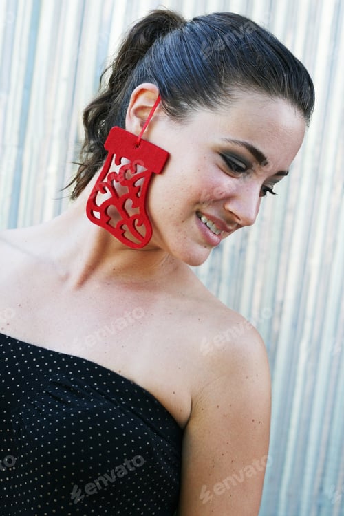 Preview: Beautiful Woman With A Christmas Decoration.