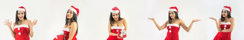 Preview: Beautiful Happy Woman In Sexy Santa Claus Clothes.