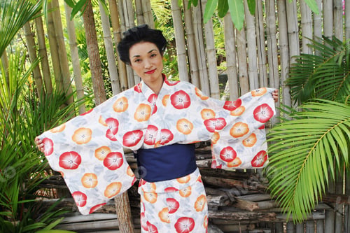 Preview: Portrait Of A Beautiful Japanese Woman Dressed In Kimono.