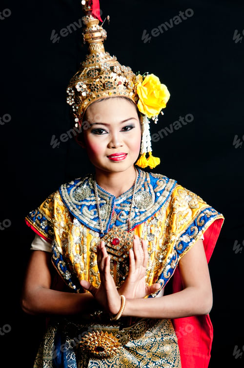 Preview: Thailand Dancing Art “Khon” That High Class Of Dance In Siam Bangkok Thailand. Studio Female
