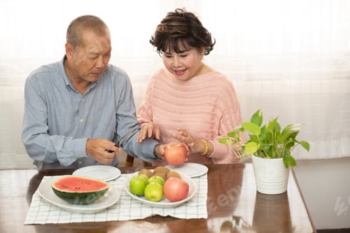 Preview: Asian Senior Couple At Home.