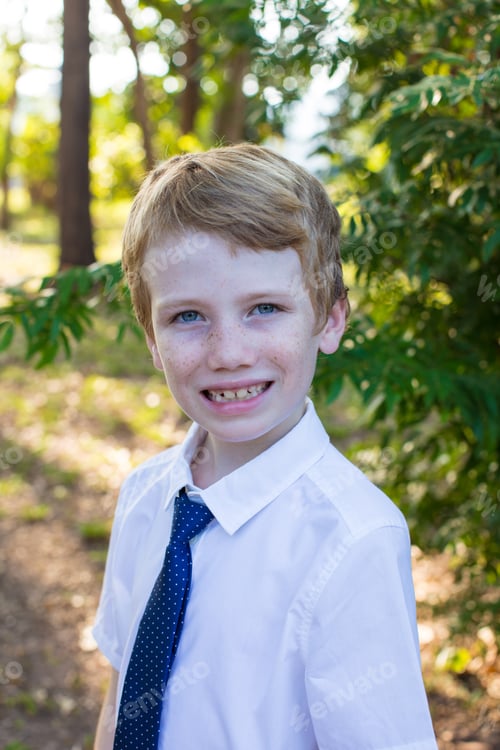 Preview: Young Student In His School Uniform.