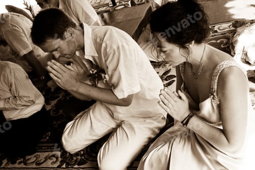 Preview: Western Couple Getting Married During A Traditional Buddhist Wedding In Thailand.