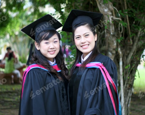 Preview: Beautiful Asian University Graduates Celebrate Their Success.