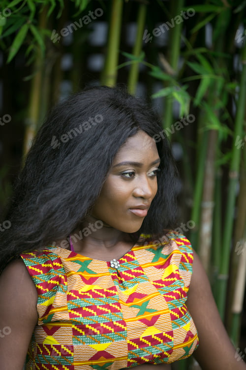 Preview: Beautiful Young African Woman In The Jungle.
