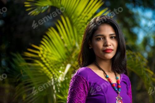 Preview: Beautiful Indian Young Girl Posing Outdoors Or Park.