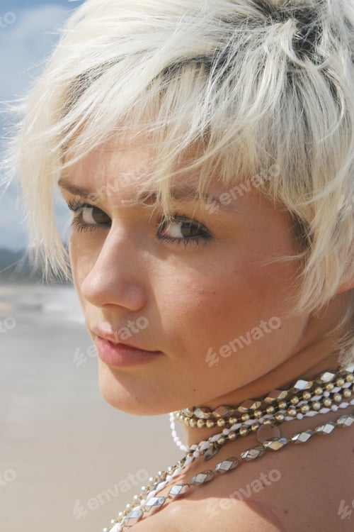 Preview: Portrait Of A Beautiful Blond Woman.