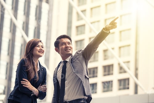 Preview: Businesspeople With Happy Emotion At The City, People With Business Success Concept. 20-30 Year Old.