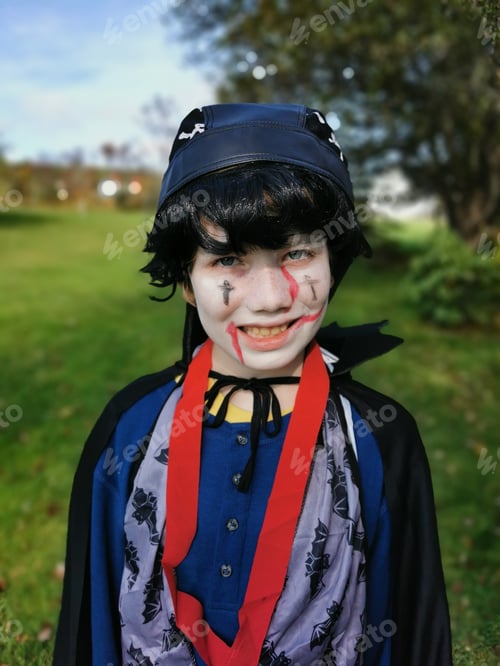 Preview: Boy Dressed Up For Halloween.