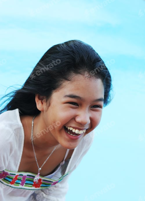 Preview: Pretty Girl By The Pool Laughing