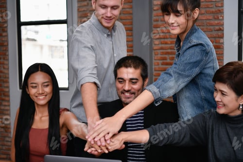 Preview: Business Concept. Businesspeople Work Together To Succeed. Businesspeople Are Shaking Hands In The