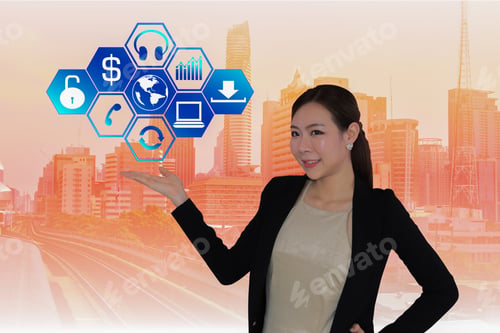 Preview: Women Are Pointing Fingers The Icon And Shadow Icon Blur Business