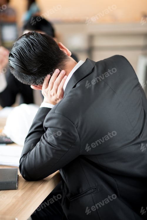 Preview: Asian Businessman Feels Work With Stress.