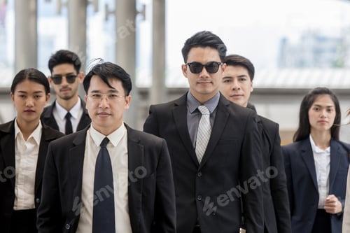 Preview: Team Of Asian Businesspeople Man And Woman Business People In Business Suit, Portrait Business