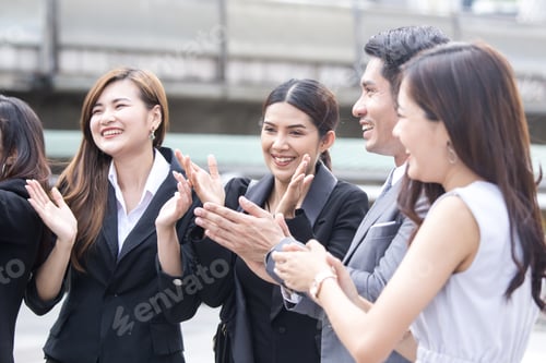 Preview: Business People Collaboration Teamwork Concept. People Business People Stacking Hands For Business
