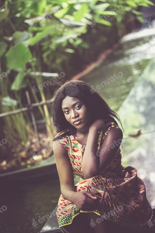 Preview: African Woman In Modern Ethnic Clothing.