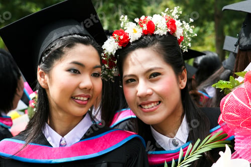 Preview: Gorgeous Asian University Graduates Celebrating Their Success.