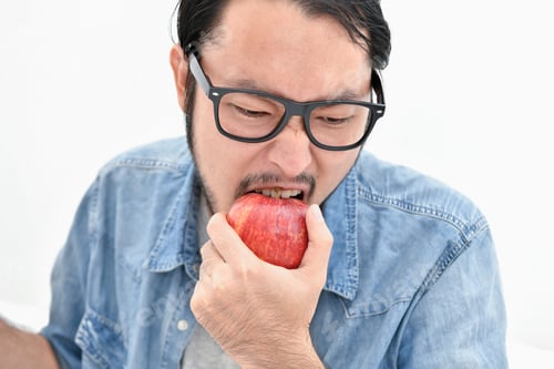 Preview: The Concept Of Nutritional Food. Young Man Takes Care Of Her Health By Eating Vegetables. Young Man
