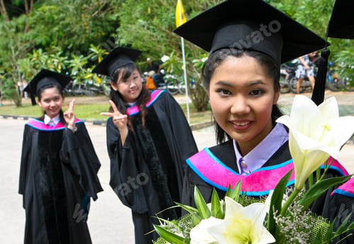 Preview: Beautiful Asian University Graduates Celebrate Their Success.