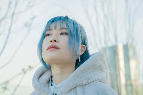 Preview: Young Woman With Blue Hair