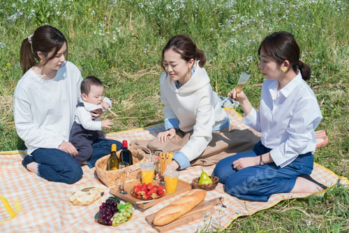 Preview: People Enjoying A Picnic Outdoors