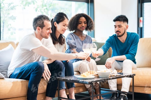 Preview: Men And Women Having A House Party And Having Fun Chatting