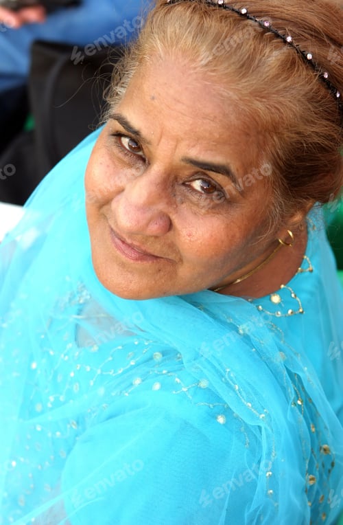 Preview: Indian Woman Wearing A Beautiful Blue Saree