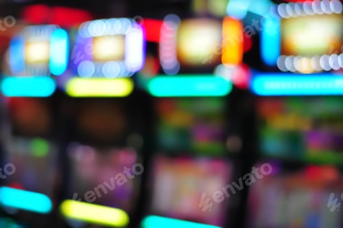 Preview: Blur Focus In Casino. Abstract Background In Vegas Nevada. Blurred Background.