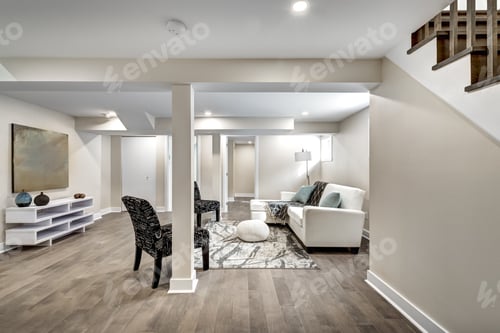 Preview: Stylishly Furnished Interior of a Finished Basement