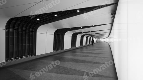 Preview: Study Of Patterns And Lines Underground Path Around Kings Cross Train Station In London, Uk.