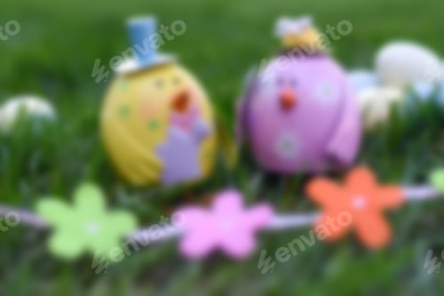 Preview: Blurred Easter Theme Background. Instagram Style.