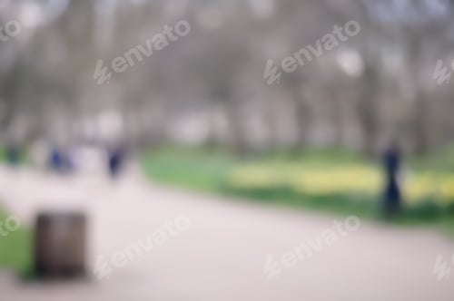 Preview: Blurred Image. Walkway Of Big City During Rush Hour In Urban Business Area.