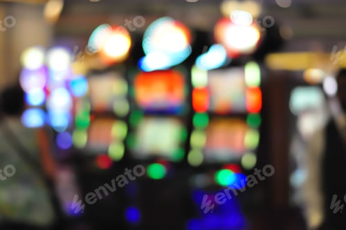Preview: Blur Focus In Casino. Abstract Background In Vegas Nevada. Blurred Background.