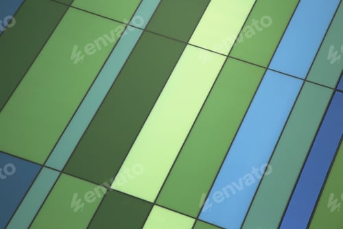 Preview: Modern Geometric Design of Green and Blue Panels