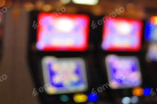 Preview: Blur Focus In Casino. Abstract Background In Vegas Nevada. Blurred Background.