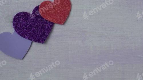 Preview: Hearts On Pink Wooden Background