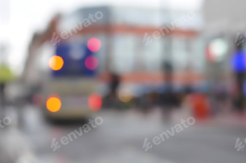 Preview: Blur Scene City Street And Lights. Blurred Image.