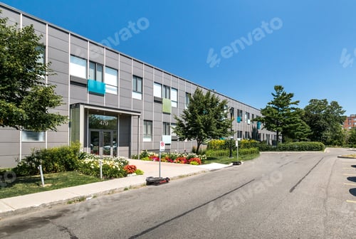 Preview: Full Set For Modern Canadian Condominium In Montreal, Exterior With Common Areas And Front Of The