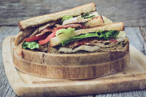 Preview: A Delicious Bacon, Lettuce, And Tomato Blt Sandwich With Instagram Style Filter.