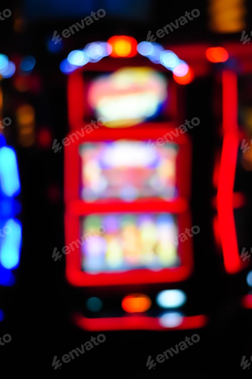 Preview: Blur Focus In Casino. Abstract Background In Vegas Nevada. Blur Background.