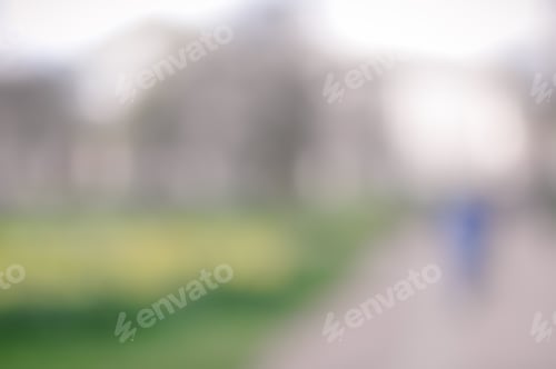 Preview: Blurred Image. Walkway Of Big City During Rush Hour In Urban Business Area.