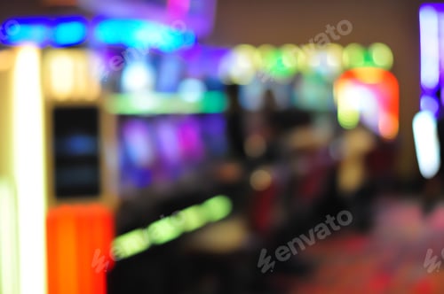 Preview: Blur Focus In Casino. Abstract Background In Vegas Nevada. Blurred Background.