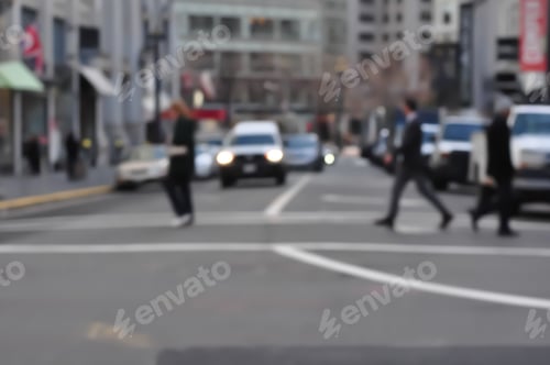 Preview: Blurred City And Crosswalk With Instagram Style Filter. Vintage Style