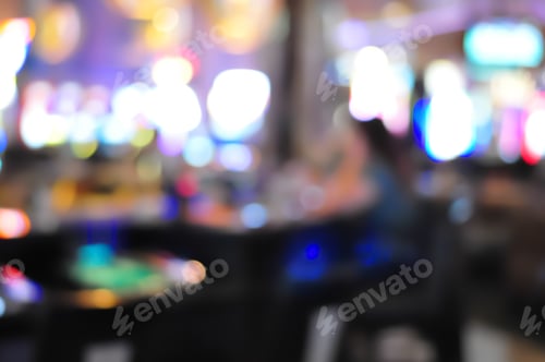 Preview: Blurred Focus In Casino. Abstract Background In Vegas Nevada. Blurred Background.