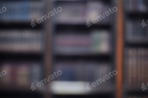 Preview: Blured Books In Public Library. Blured Effect. Background.