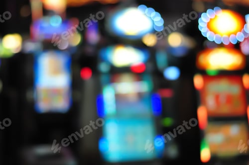 Preview: Blurred Focus In Casino. Abstract Background In Vegas Nevada. Blurred Background.