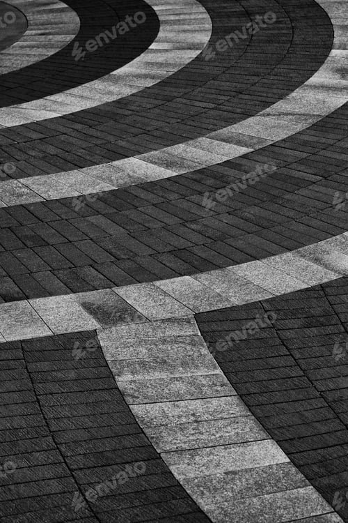 Preview: Play Of Patterns And Lines Cool Abstract Play Of Pavement Around Toronto, Ontario, Canada.