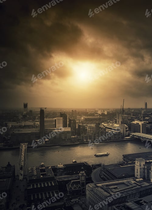 Preview: Dramatic Skyline Of London From St. Paul'S Cathedral. London, Uk.